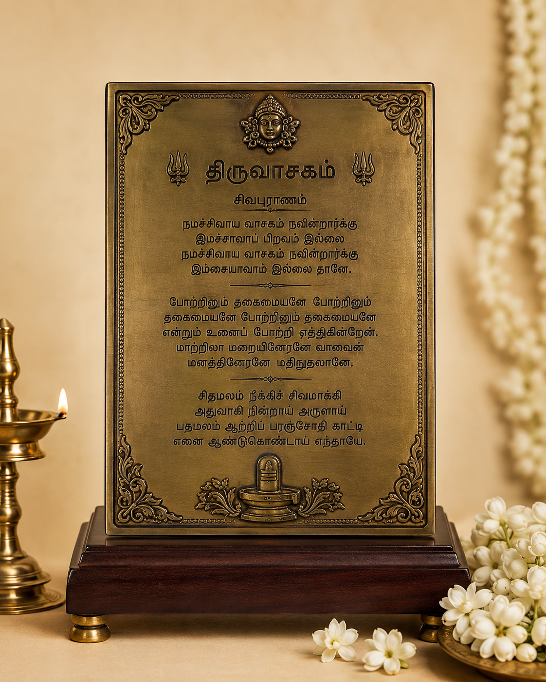 Brass Thiruvasagam Plaque